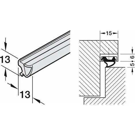 Joint D'isolation à Lèvre Pour Portes En Feuillure Et à Recouvrement Neuves 13 X 13mmm Calfeutrage Garniture Isolant Protection Froid Renovation Economie Profil Thermique Flexible Souple, Caoutchouc E – Image 2