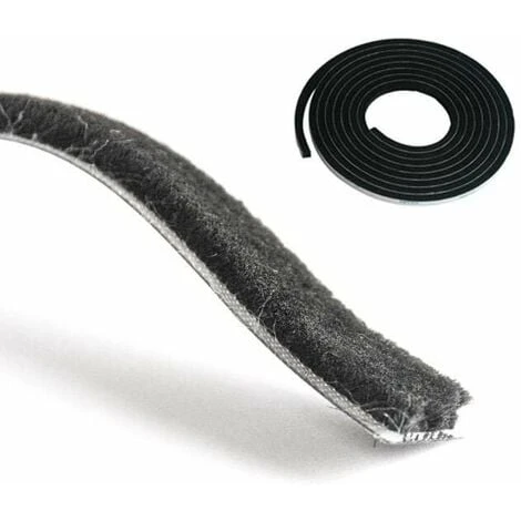 Joint Brosse Non Adhésif Noir Coulissant Bande Anti Poussière Recouvrant Les Trous De Montage Fenêtre Porte Coulissantes Rail Etanchéité Meuble Placard Isolation Verre Vitre, 14mm X 4mm X 2m