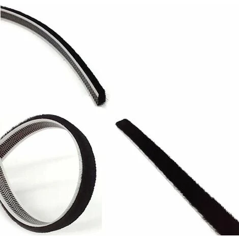 Joint Brosse Non Adhésif Noir Coulissant Bande Anti Poussière Recouvrant Les Trous De Montage Fenêtre Porte Coulissantes Rail Etanchéité Meuble Placard Isolation Verre Vitre, 14mm X 4mm X 2m – Image 2