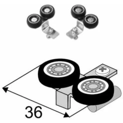 Jeu De Galets Supérieurs Sans Cadre Pour Porte Coulissante Verre 10mm Symétrique Gauche Et Droite Chariot Guide Coulisse Fixation Armoire Dressing Placard L+R