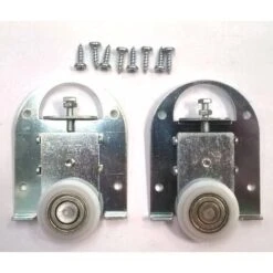 2x Chariot Inférieur Pour Porte Coulissante Sans Cadre 18mm Simple Avec Vis Placard Dressing Guide Guidage Bas Meuble Rail Ferrure Coulisse