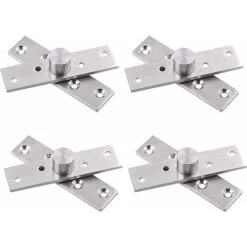 Charnières De Porte 4 Pièces Charnières Pivotantes, Charnières De Porte En Acier Inoxydable, Charnières Rotatives à 360 Degrés 75 X 17 Mm Argent, Pour Porte, Fenêtre, Placard