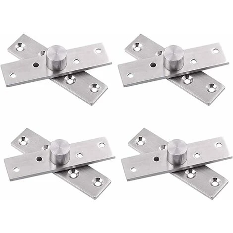 Charnières De Porte 4 Pièces Charnières Pivotantes, Charnières De Porte En Acier Inoxydable, Charnières Rotatives à 360 Degrés 75 X 17 Mm Argent, Pour Porte, Fenêtre, Placard