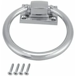 Anneau De Traction Poignée De Porte Acier Inoxydable Argent Brillant Anneau De Traction En Métal Chromé Rond Heurtoir De Porte En Bois Intégré Chaise Tire Poignée Décor (100 X 54 X 37 Mm)