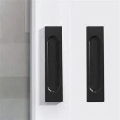 2 Pièces Poignées De Porte Coulissantes Auto-adhésives Poignées Meuble Carrée En Alliage D'Aluminium Sans Perforation Noir