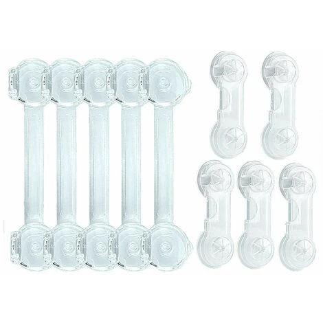 Lot De 10 Verrous De Sécurité Pour Bébé, Mini Verrous De Sécurité Transparents Pour Enfants Pour Placards, Tiroirs, Placards, Réfrigérateur, Réfrigérateur, Ordures