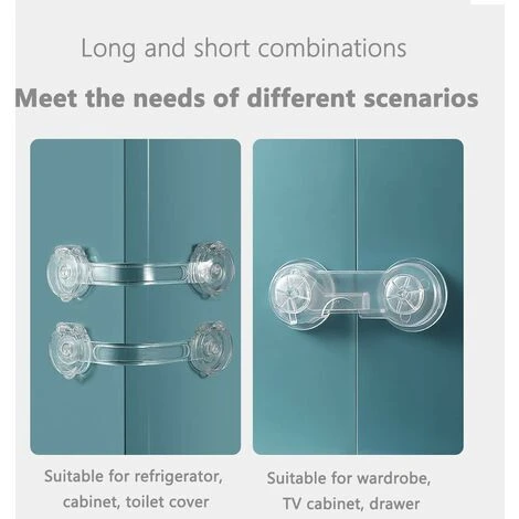 Lot De 10 Verrous De Sécurité Pour Bébé, Mini Verrous De Sécurité Transparents Pour Enfants Pour Placards, Tiroirs, Placards, Réfrigérateur, Réfrigérateur, Ordures – Image 4