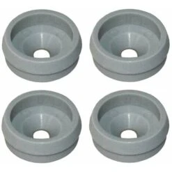 4x Support De Guide Inférieur Gemini Pour Porte Coulissante En Plastique Gris 17 X 6mm à Visser Maintien Rail Coulisse Bas Garniture