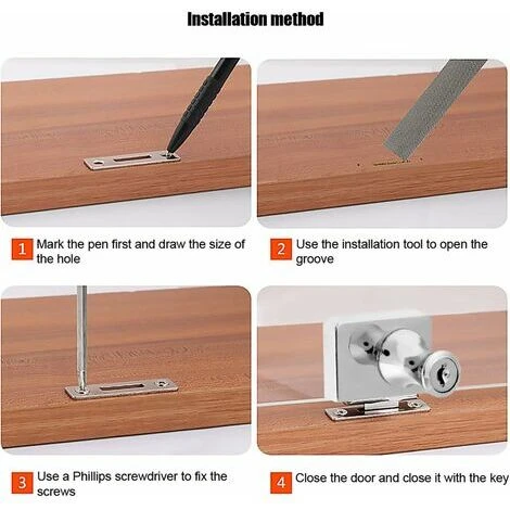 RUIOIU De Porte En Verre,Serrure Vitrine,Verrous De Sécurité à Double Ou Single Ouverture, Pour Porte En Verre De 5-8mm, Clé Séparée Sans Perçage, Alliage De Zinc – Image 5
