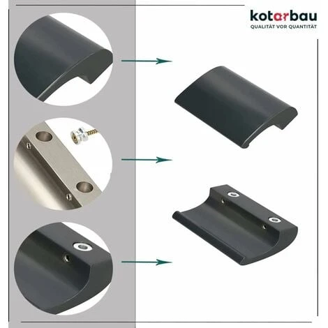 KOTARBAU Poignée De Porte De Balcon En Aluminium - Gris Anthracite - Poignée De Porte De Terrasse De Luxe - Poignée Universelle – Image 3