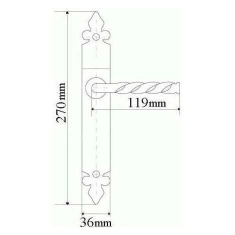 KOTARBAU Poignée De Porte - 90 Mm - PZ - Poignée De Porte - Poignée De Porte - Ensemble De Poignées - Décoratif - Universel - Intérieur - En Fer Forgé – Image 2