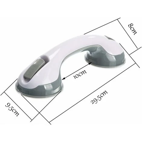 2 PCS Poignée Baignoire De Sécurité/Poignée/ventouse De Douche Pour Salle De Bain + WC (Gris) – Image 4