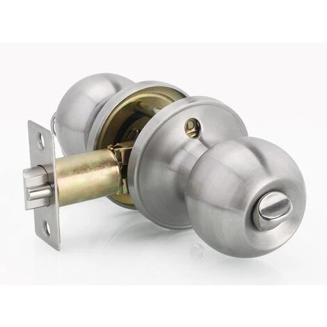 Poignée De Porte, Avec Serrure à Pêne Dormant, Avec Clé, âme En Cuivre, Avec Serrure Intérieure, Ronde 6.5-8.5