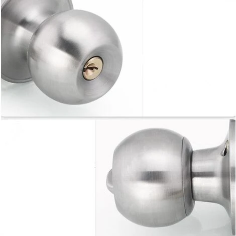 Poignée De Porte, Avec Serrure à Pêne Dormant, Avec Clé, âme En Cuivre, Avec Serrure Intérieure, Ronde 6.5-8.5 – Image 2