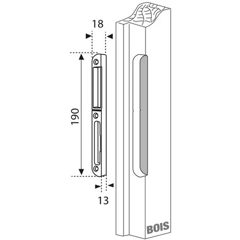 FERCO By THIRARD - Gâche Centrale Encastrable Pour Porte D'entrée Bois, Droite, 190x18x14mm, Secury-Europa, E-22870-00-R-1 – Image 2