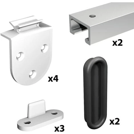 Système Coulissant SLID'UP 1900 Pour 2 Portes De Placard - Rail 1 M Aluminium - 6 Kg – Image 2