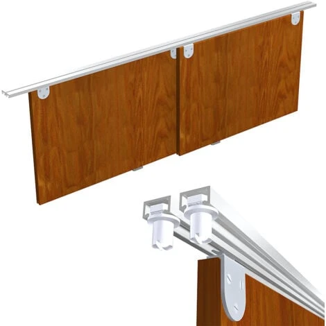 Système Coulissant SLID'UP 1900 Pour 2 Portes De Placard - Rail 1 M Aluminium - 6 Kg – Image 4