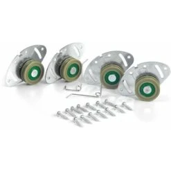 Jeu SEVROLL De 2 Chariots Supérieurs Et 2 Chariots Inférieurs De Porte Coulissante Guide Coulisse Fixation Armoire Dressing Placard Garniture