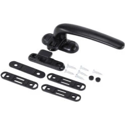 Poignée De Fenêtre Intérieure En Alliage D'aluminium Et Plastique - Poignée De Fenêtre Coulissante Intérieure Et Extérieure - Poignée De Porte Et De Fenêtre (ouverture Noire à Droite)