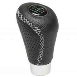 Pommeau Simili Cuir Noir Surpiqûre Blanc Avec Pastilles