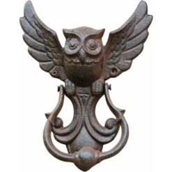 Chouette Porte Heurtoir, Heurtoir De Porte En Fonte Vintage Poignée De Porte, Motif Chouette Heurtoir De Porte En Fonte Style Ancien Décoration(Brown - 1 Pièce - 17.7x4.5x22.5 Cm)