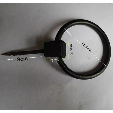 Heurtoirs Fonte Antique Heurtoir Poignée Hoop Porte à La Main Old Elm Porte De Fer Heurtoir Augmenter épaississement Anneau De Fer 66 (Color : Black, Size : S) – Image 4