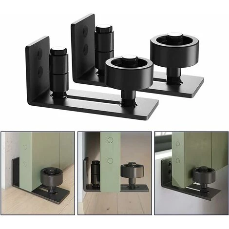 2 Pièces Multifunctional Guide De Plancher Bas De Porte De Grange Rouleau Réglable Guide Au Sol Pour Portes Coulissantes – Image 3