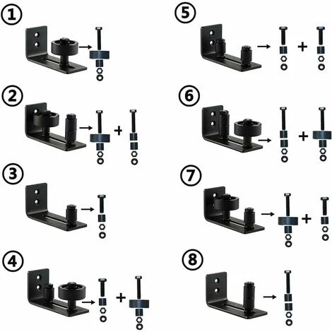 2 Pièces Multifunctional Guide De Plancher Bas De Porte De Grange Rouleau Réglable Guide Au Sol Pour Portes Coulissantes – Image 4