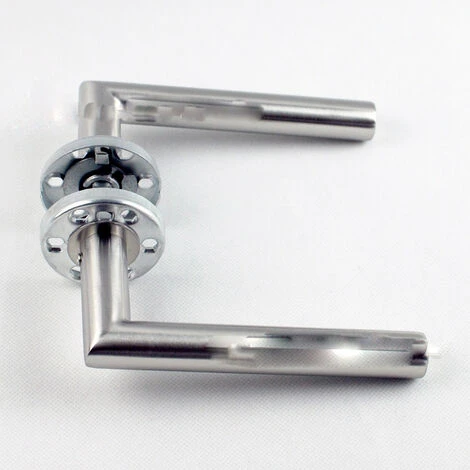 Paire De Poignées De Porte Sur Rosaces Rondes , Inox 304 Sans Rosaces De Fonction(ponçage) – Image 3