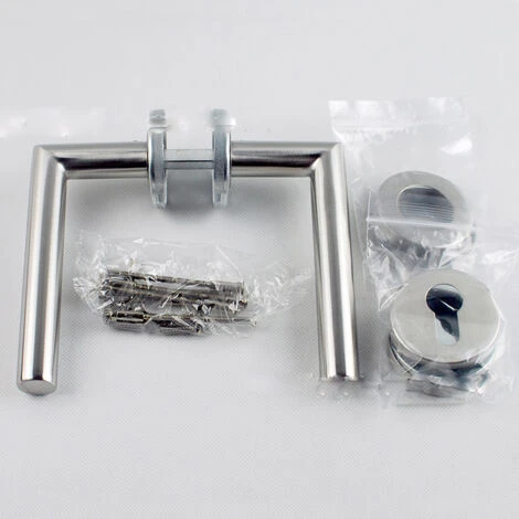 Paire De Poignées De Porte Sur Rosaces Rondes , Inox 304 Sans Rosaces De Fonction(ponçage) – Image 5