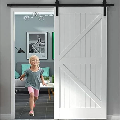 Lot De Ferrures De Porte Coulissantes 366 Cm - Système De Porte Coulissante - Rail De Roulement - Rail De Suspension Complet NAIZY – Image 5